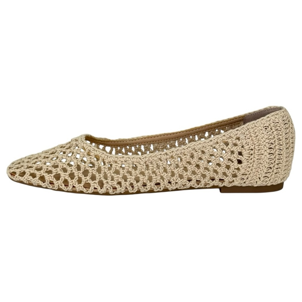 On 34th Naomie Cream Crotchet Breathable Womens Flats Size 5.5M - Picture 3 of 12